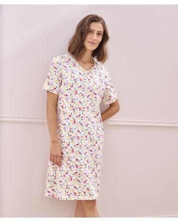 V Neck Cotton Nightdress