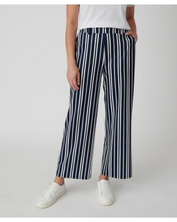 Jersey Striped Crop Trousers