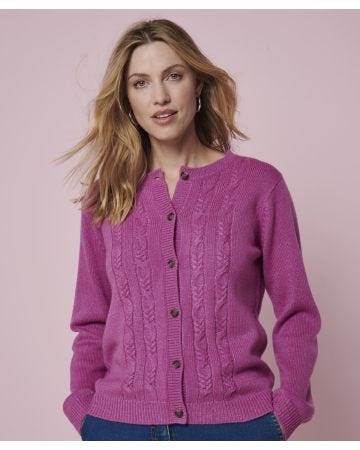 Pink Cable Cardigan