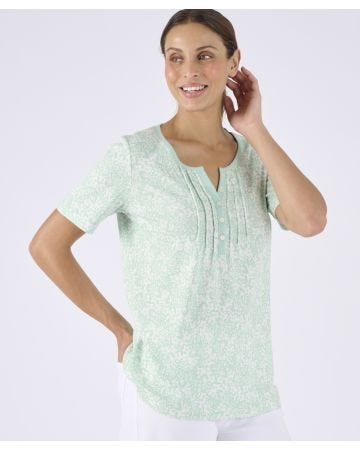Pure Cotton Pleat Detail T-shirt