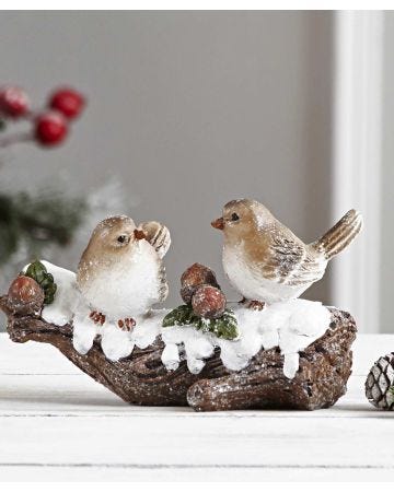 Snowy birds ornament