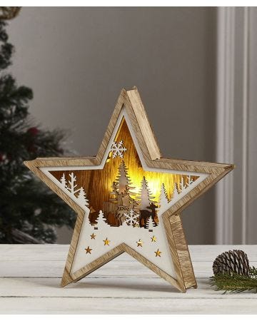 L E D Wooden Star