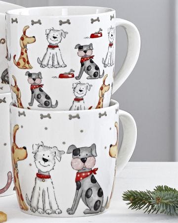 Set Of Two Pet Mugs 