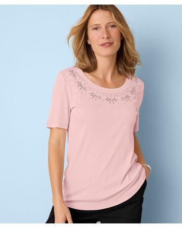 Skin Soft Short Sleeved Detailed T-shirt