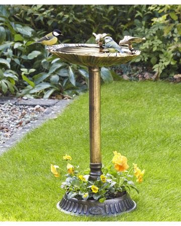 Bird Bath and Built-in Planter
