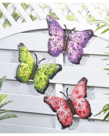 Set of 3 Decorative Wall Butterflies