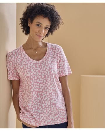 Skin Soft Scoop neck Short Sleeved T-shirt