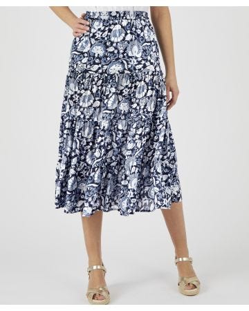 Print Tiered Skirt