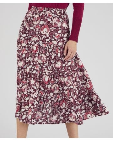 Print Tiered Skirt