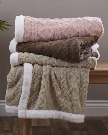 Textured Sherpa Throw