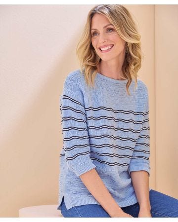 Stripe Fancy Stitch Jumper 