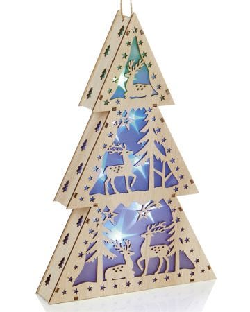 Lit Wooden Tree