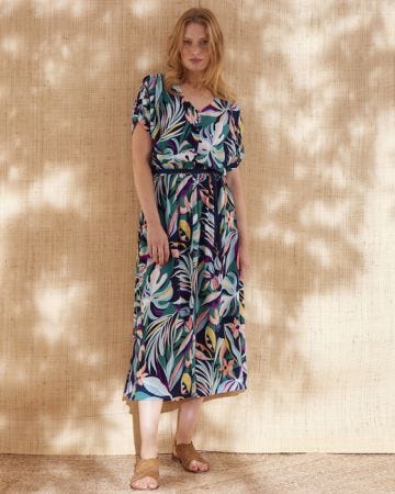 Ecovero Print Crinkle Dress