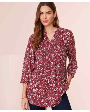 Front Pleated Printed Tunic