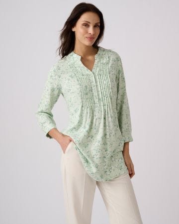 Front Pleated Printed Tunic