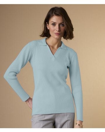 Skin Soft Polo Jumper