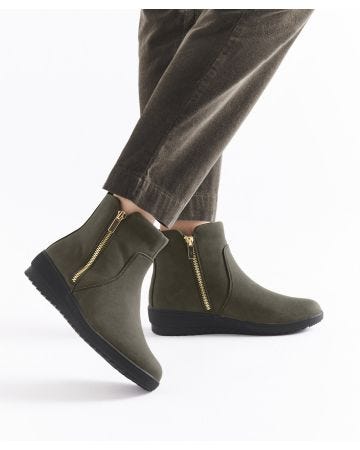 Ladies Boots Leather Ankle Lace Up Boots Damart
