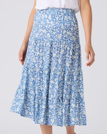 Print Tiered Skirt