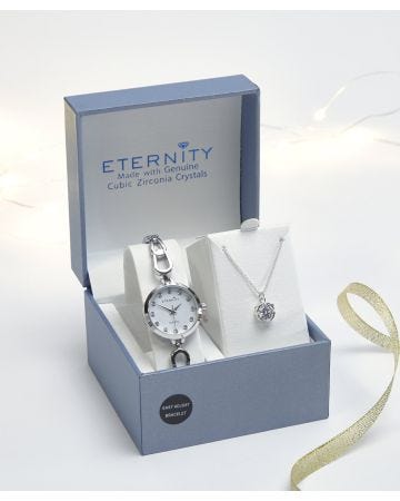 Eternity watch & necklace gift set