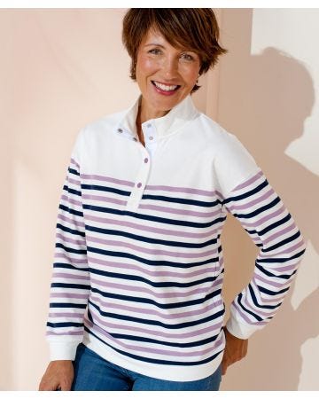 Cotton Rich Stripe Sweatshirt