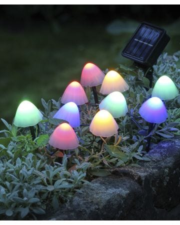 10-piece solar mushroom Lights