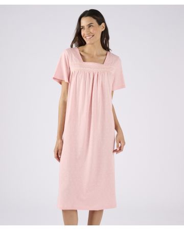 Short Sleeved Dot Print Nightdress 