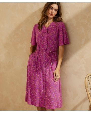 Printed Crinkle Dress