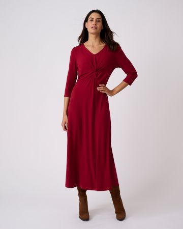 Knot Front V-Neck Dress 