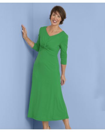 Knot Front V-Neck Dress 