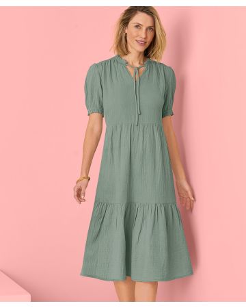Pure Cotton Tiered Dress
