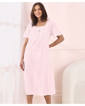 Button Drop Short Sleeved Nightdress