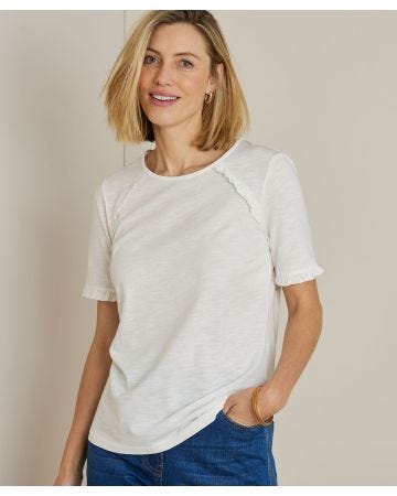 Ruffle Trim T-shirt 
