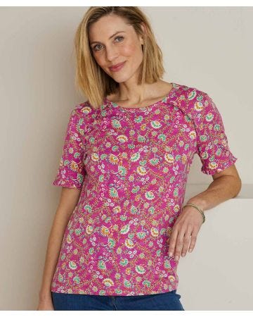 Ruffle Trim T-shirt 