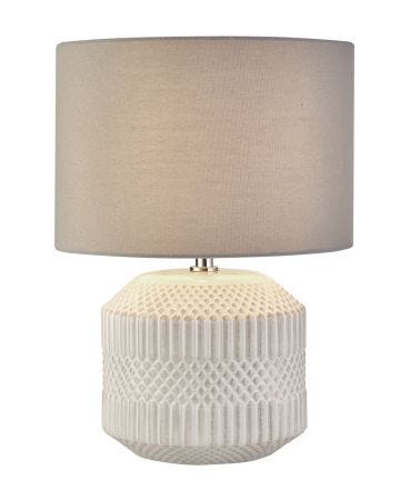 White Textured Ceramic Table Lamp