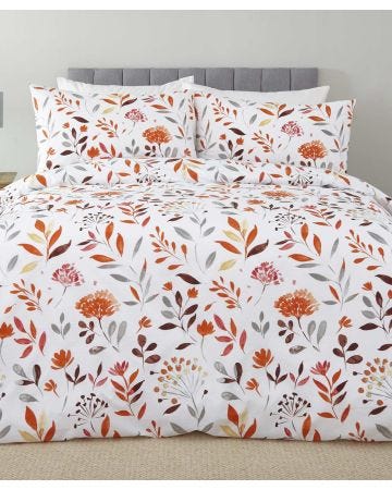Autumn Flowers Cotton Blend Duvet Set