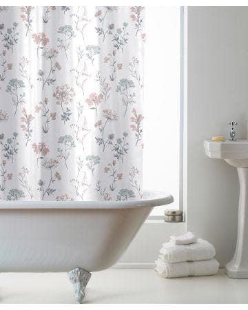 Floral Print Shower Curtain
