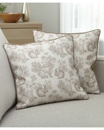 Pack of 2 Woodland Animal Cushion Covers