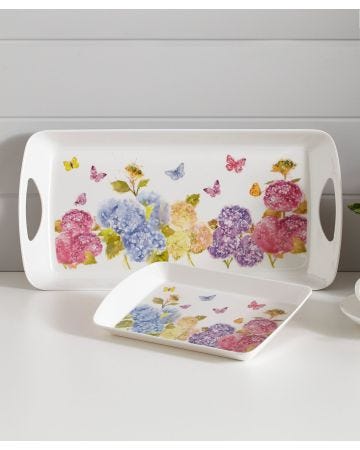 Hydrangea Melamine Tray Set