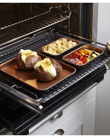 Set of 3 Ceramic Coated Titanware Oven Trays