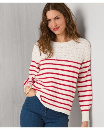 Thermolactyl Stripe Pointelle Jumper