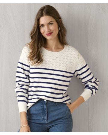 Thermolactyl Stripe Pointelle Jumper 