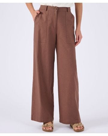 Linen Rich Wide Leg Trousers