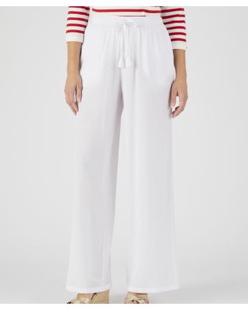 Wide-leg Crinkle Trousers