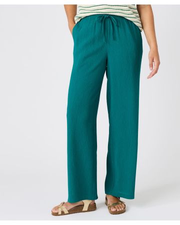Wide-leg Crinkle Trousers 