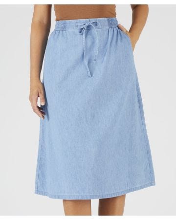 Pull-on Chambray Skirt