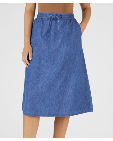 Pull-on Chambray Skirt