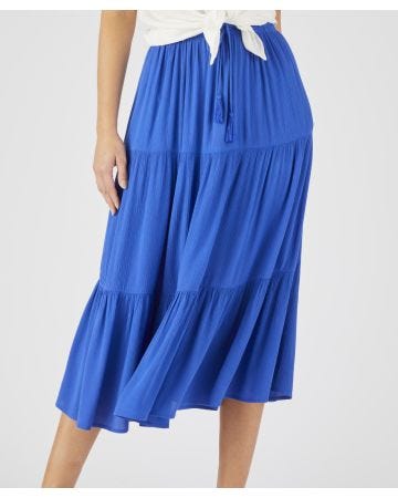 Crinkle Tiered Skirt
