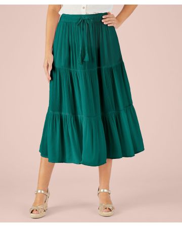 Crinkle Tiered Skirt 