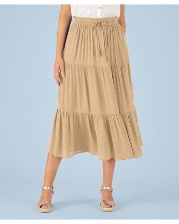 Crinkle Tiered Skirt 