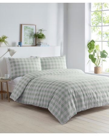 Gingham Cotton Blend Duvet Set 